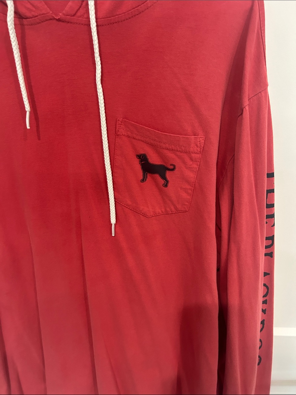 Men's The Black Dog Coral Long-Sleeve Hooded Pocket Shirt XL - Picture 3 of 7